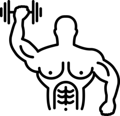 Muscular Male Gymnast Rising A Dumbbell Silhouette Svg Vector, Free Vectors File